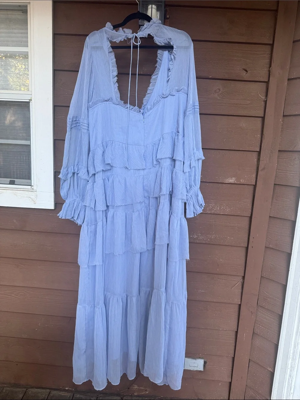 ASOS Curve Light Blue Ruffle Tiered Maxi Dress size 20